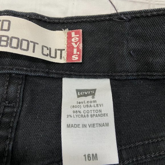 Ladies Levi's 505 Relaxed Boot Jeans size 16 Black - Picture 4 of 5